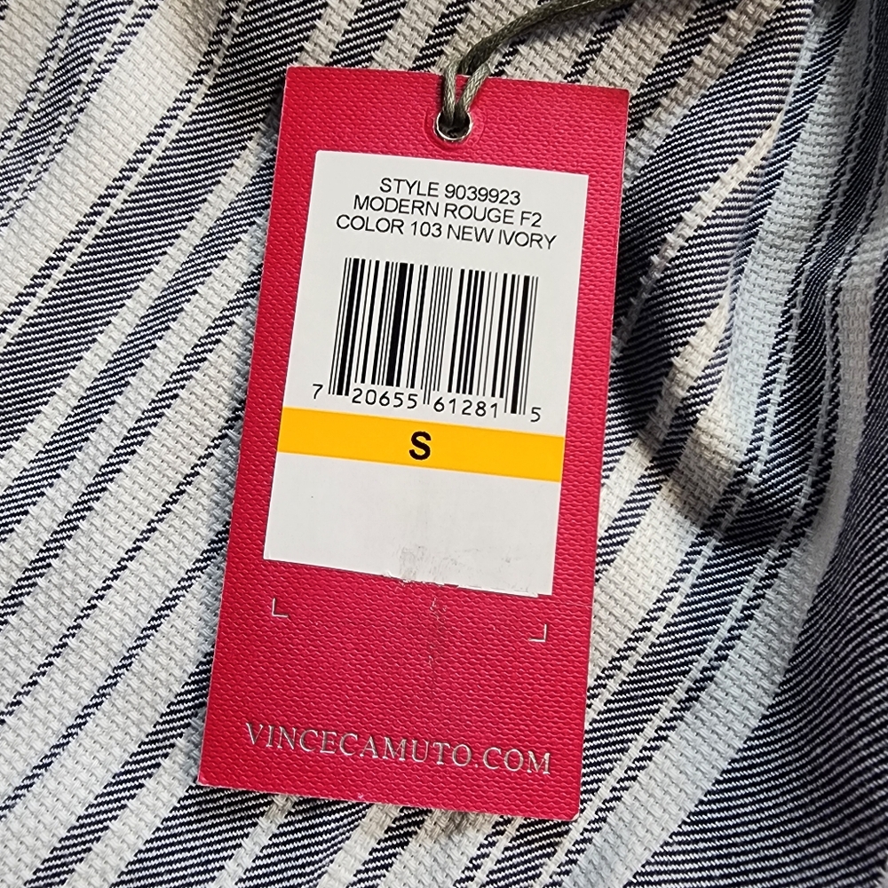 Vince Camuto Striped Ruffle Hem Midi Dress Size Small - Picture 10 of 10